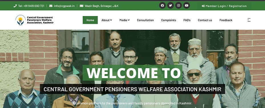 Central Government Pensioners Welfare Association, Kashmir.